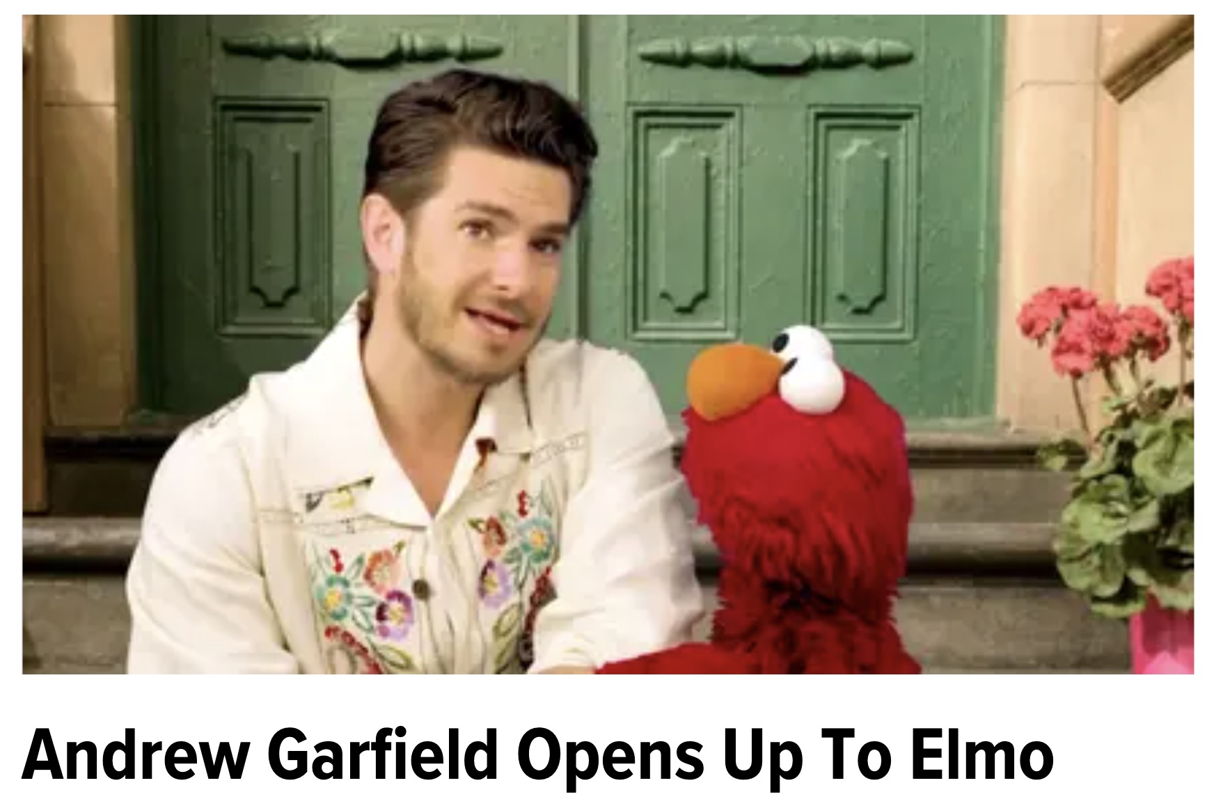 andrew garfield with elmo - Andrew Garfield Opens Up To Elmo